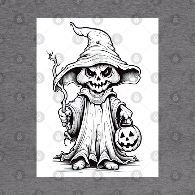 scary witch on white background by Maverick Media